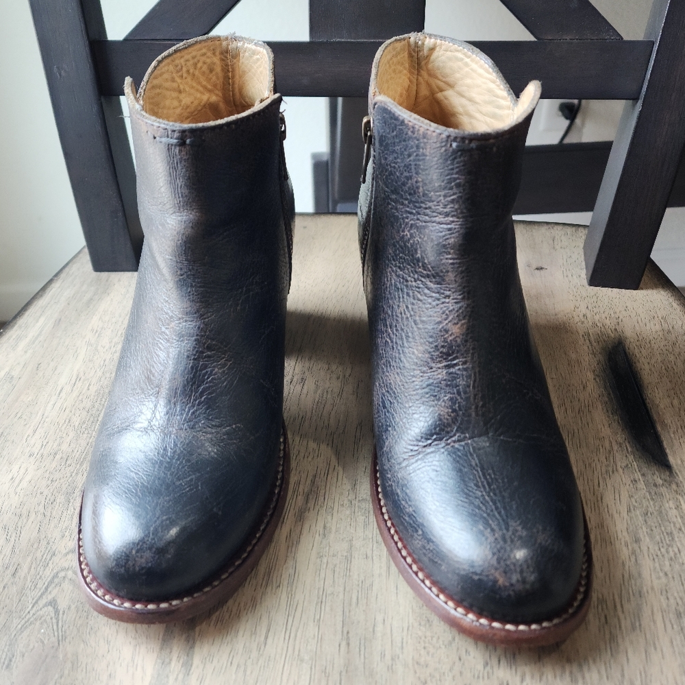 Bed Stu Yell Black Lux Distressed Boots Size 8